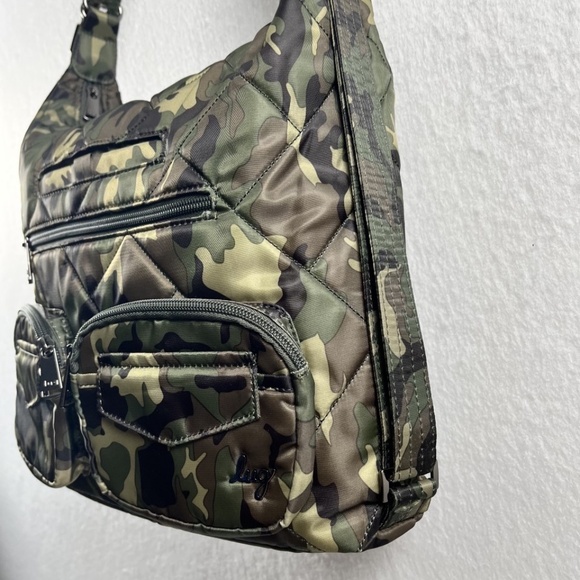 Lug Zipliner 2 Convertible Hobo Bag Backpack Camo Green Thermal Pocket - Picture 4 of 14